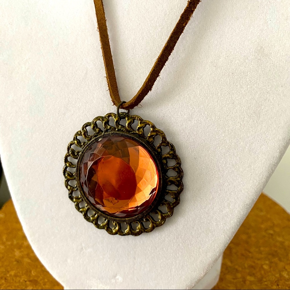 Bronze Acrylic Gem Pendant